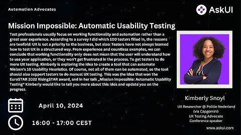 Mission Impossible: Automatic Usability Testing - Kimberly Snoyl