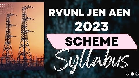 RVUNL JEN AEN 2023 SCHEME AND SYLLABUS #jvvnl #rvunl #rseb