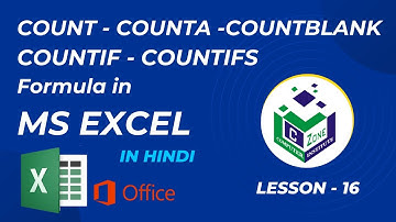 How to use COUNT, COUNTA, COUNTBLANK, COUNTIF, COUNTIFS formula in MS Excel in Hindi | CZ Tutorial