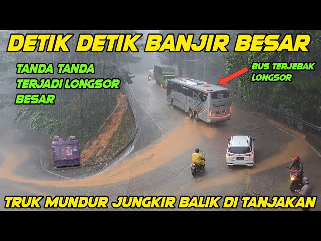 Kabar Duka Lagi‼️ Truk Mundur Jungkir Balik di Tanjakan, Detik Detik Sitinjau Lauik Banjir Besar class=