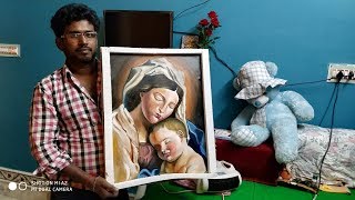 My 100Th Video Special - Mother Mary Jesus - Painter Biswajit Pramanik Of Drawing Academy