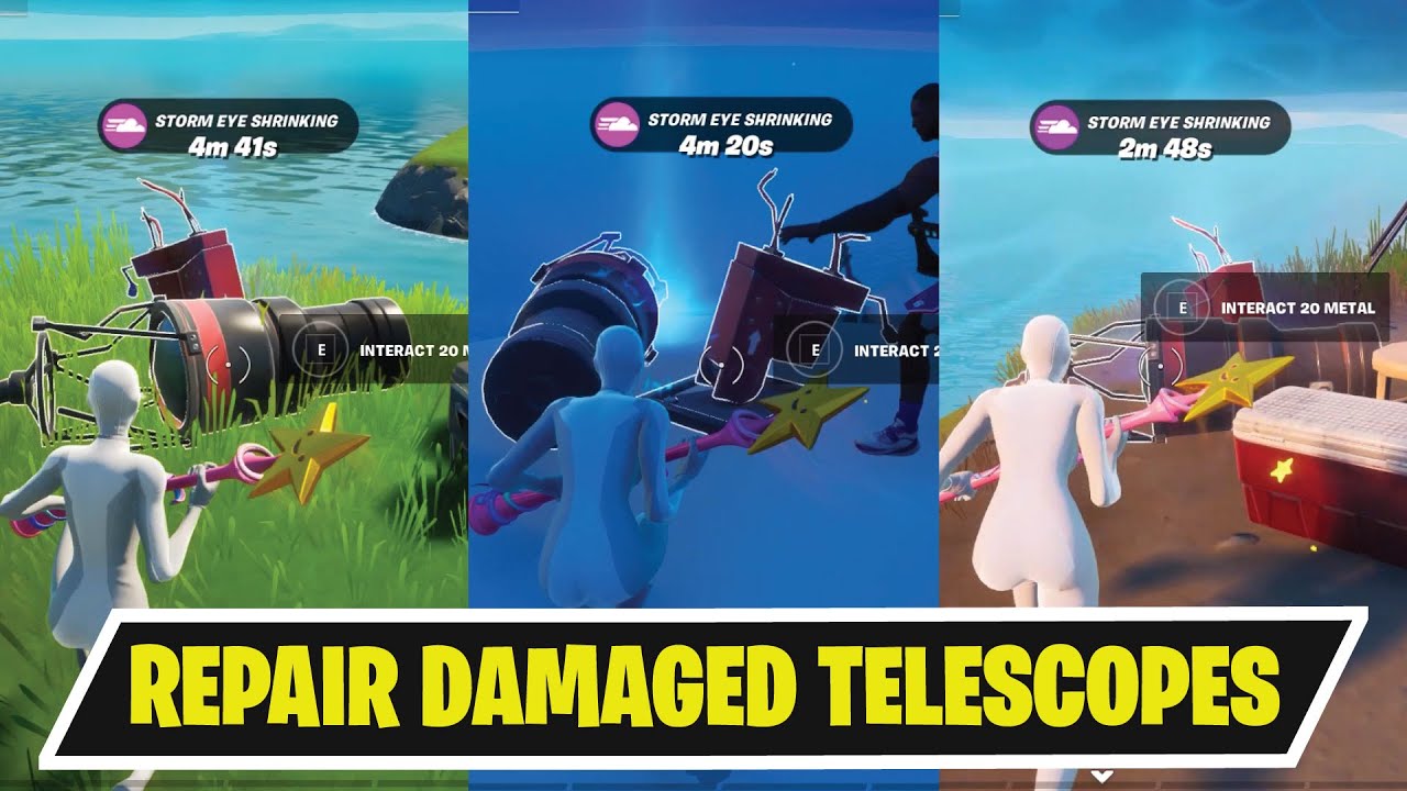 Repair Damaged Telescopes locations in Fortnite - Foreshadow Quest