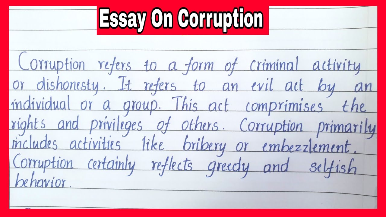 outstanding essay on corruption