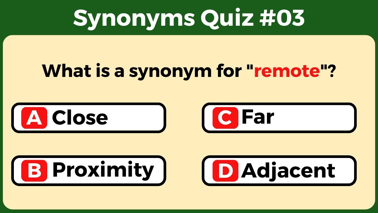 Synonyms Quiz #03 | synonyms words | English Quiz Mastery - YouTube