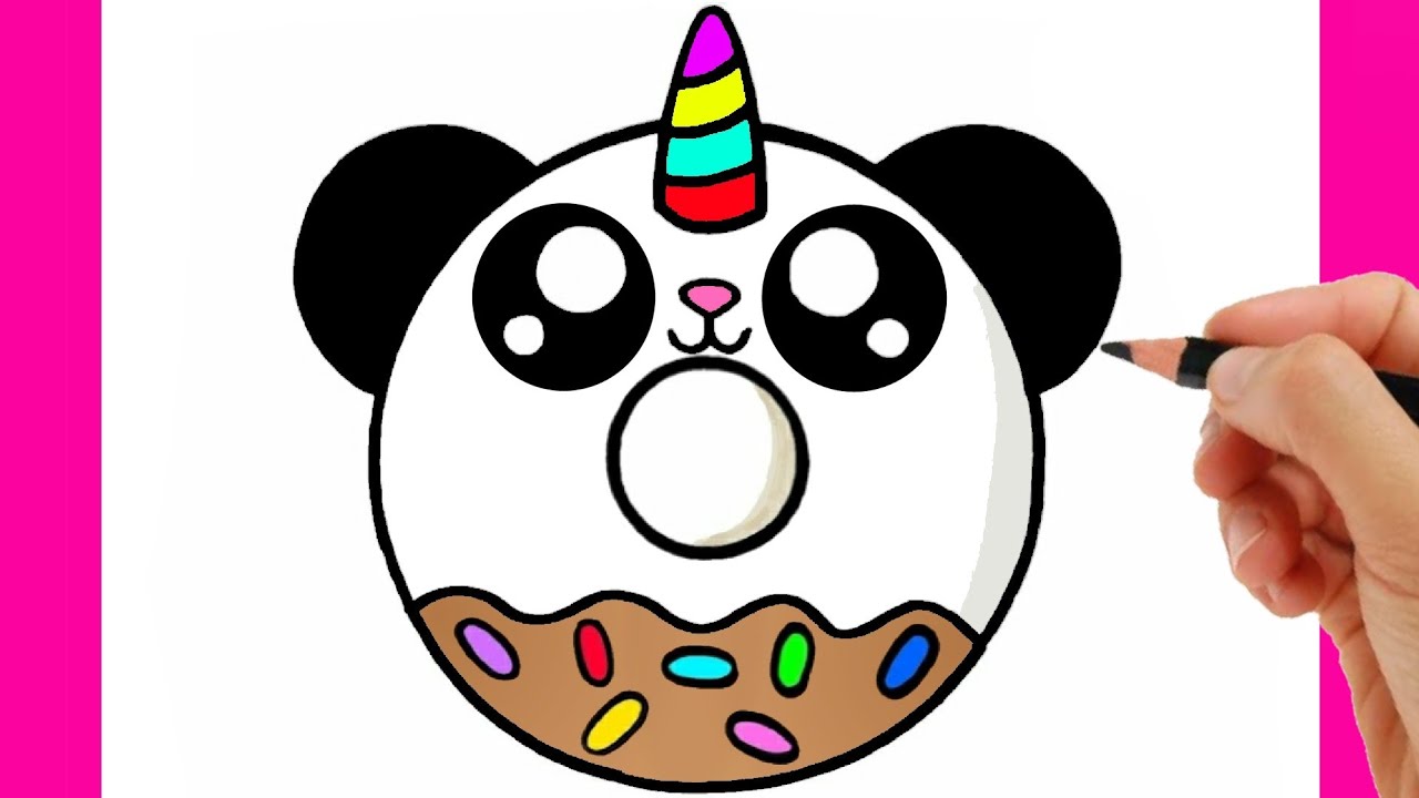 How to draw PANDA DONUT Kawaiil Como desenhar PANDA DONUT Kawaii