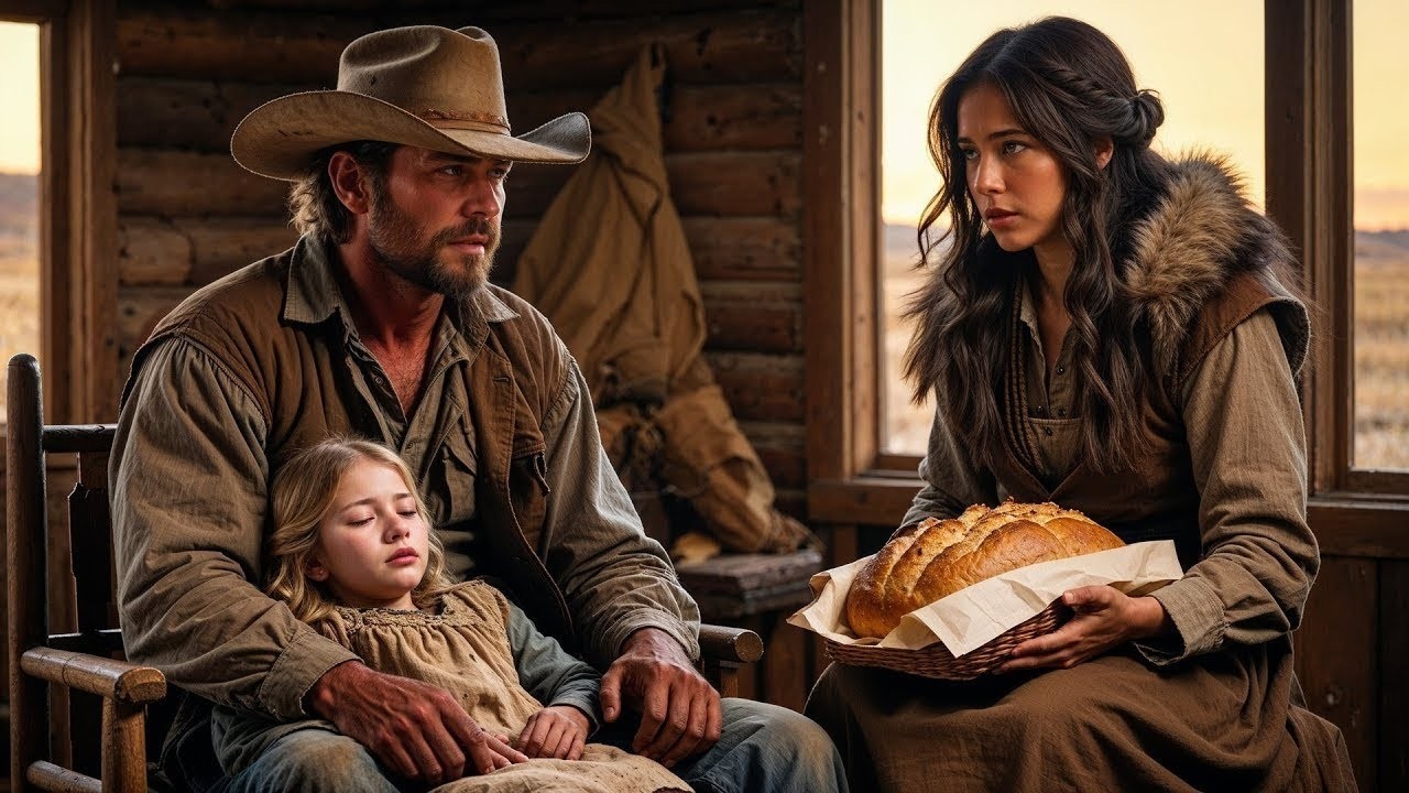 The Cowboy Sat Hungry Beside His Sick Child, Until She Came With Healing Herbs and Bread