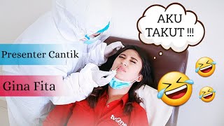 Moment lucu ketika presenter cantik Gina Fita ketakutan tes Antigen 😜