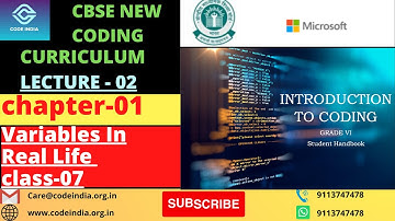 (Chapter-1) CBSE New Coding Curriculum For Grade-7(2022-2023) ||(Lecture-02) Variables in Real Life.