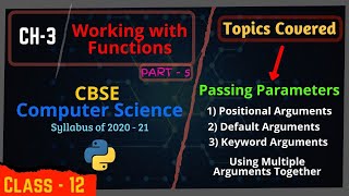 #3.5 Working With Functions | Passing Parameters | Positional, Default, Keyword Arguments in Python