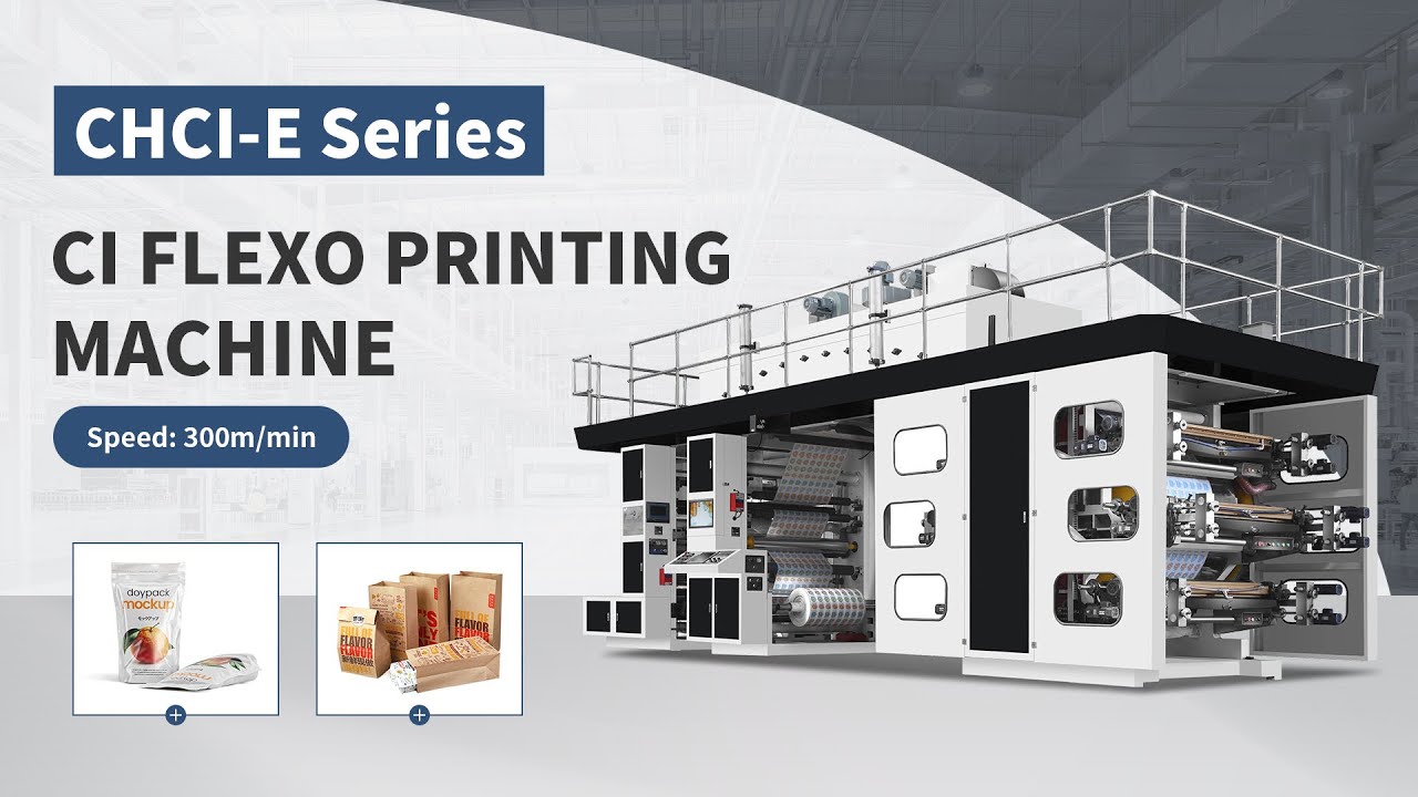 ChangHong 6 colors CI paper cup Flexo Printing Machine - YouTube