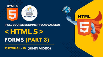 19. HTML5 Form Input Attributes: Customizing Your Form Fields | Web Shiksha | By Anup Gupta | PART 3