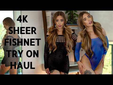 4K TRANSPARENT Fishnet TRY ON with Mirror View! | Samantha Lynn TryOn
