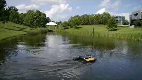 Unmanned surface vehicle (USV) for tracking the movement of microorganisms in aquatic systems