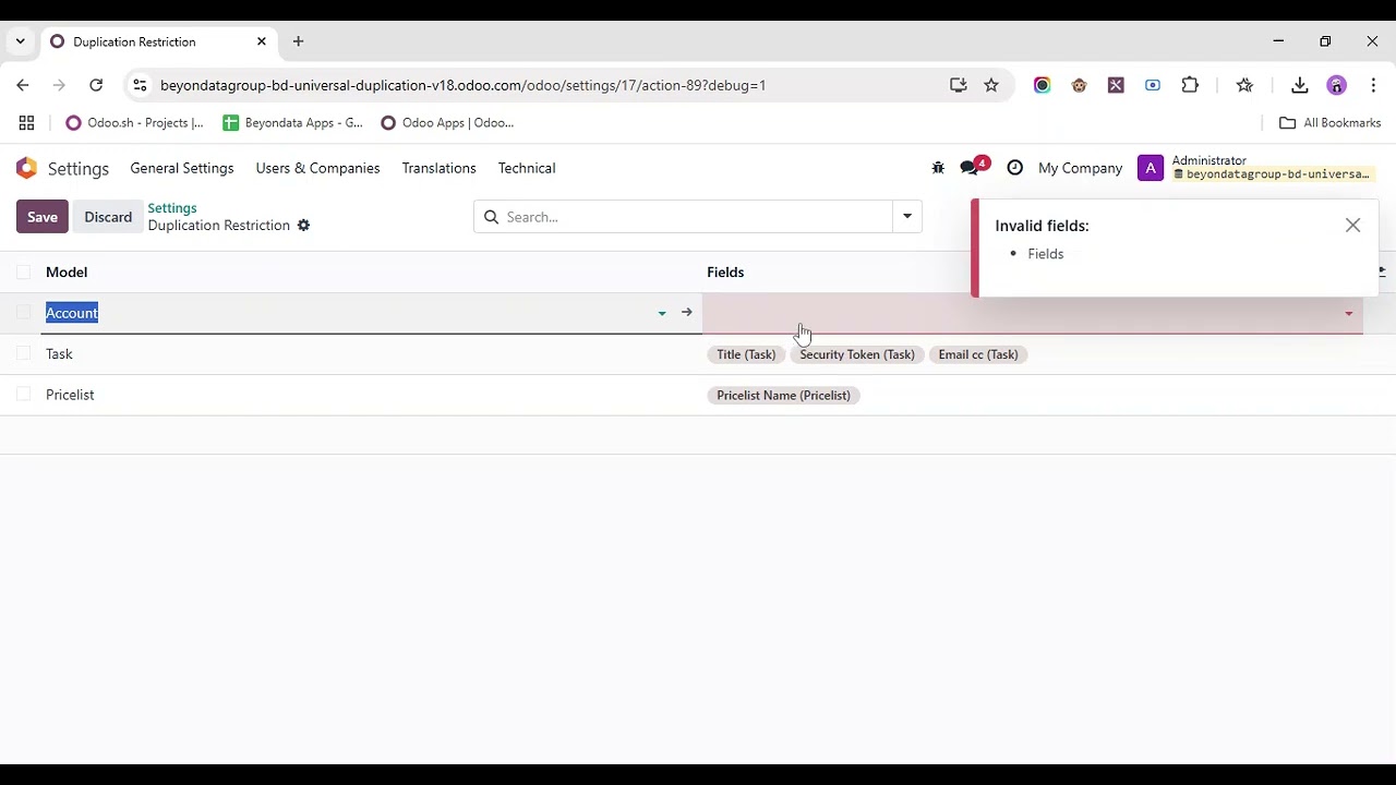 Odoo || Dynamic Duplication Restriction ||