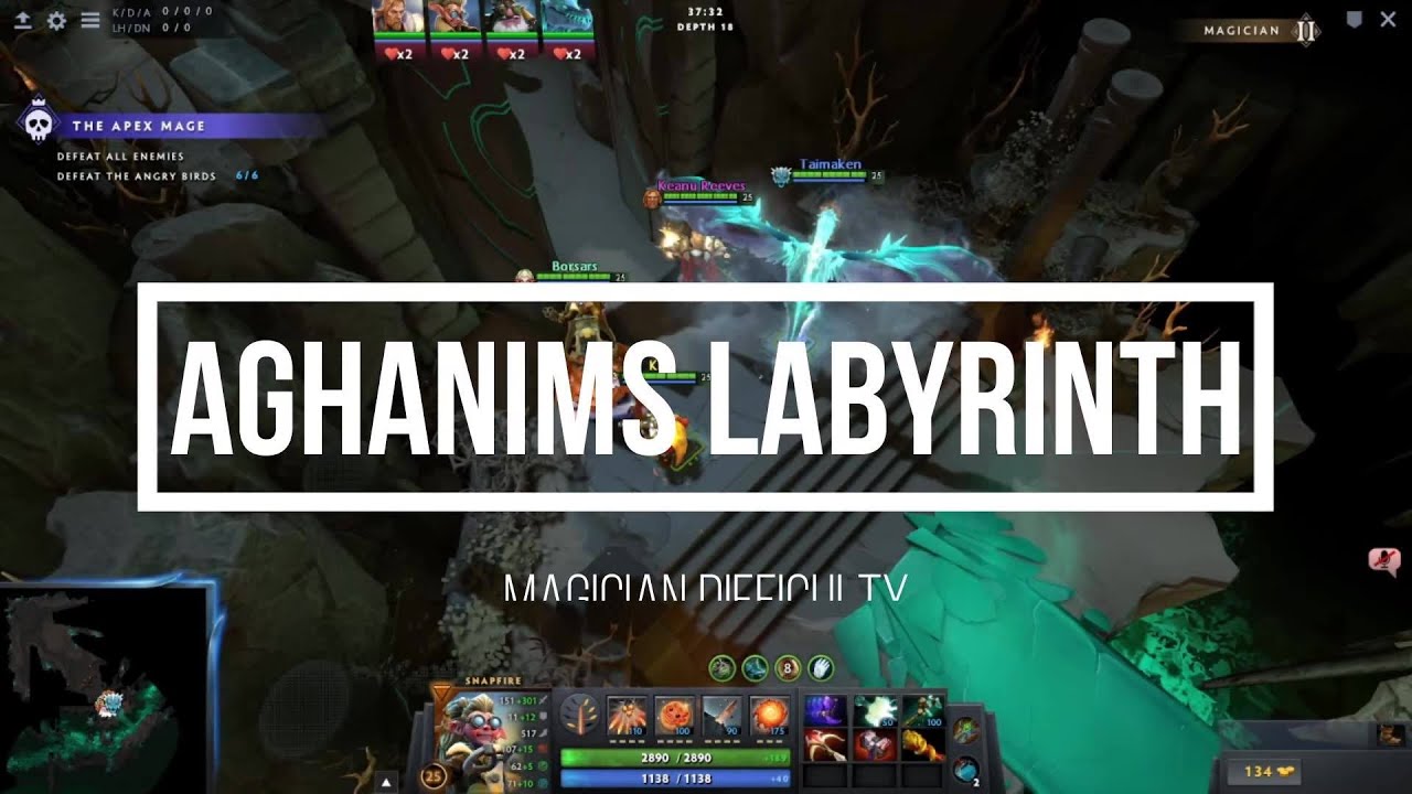 Dota 2 Aghanims Labyrinth: Magician Difficulty Boss Fight