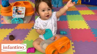 Infantino Bkids Sensory Animals & Shapes Sorting Barn Bin Toy Review 混血寶寶玩具評測