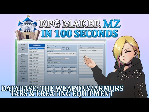 Database: The Weapons/Armors Tabs & Creating Equipment // RPG Maker MZ In 100 Seconds