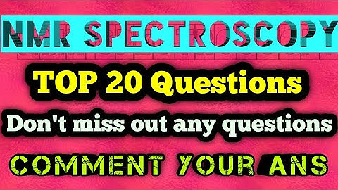 NMR Spectroscopy| Online Test|PGTRB chemistry