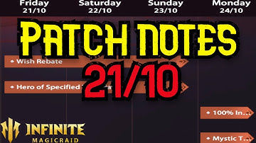 Infinite Magicraid - Patch Notes 21/10