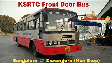 KSRTC SKS Front Door Bus Bangalore - Davangere Non Stop Service |Askok Leyland BS4 | Cabin Ride