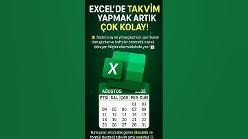 📅Excel’de takvim yapmak artık çok kolay!