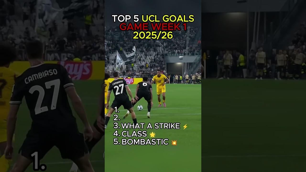 Top 5 UCL Goals – Game Week 1⚽✨