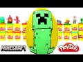 Huevo Sorpresa Gigante de Creeper Minecraft en Español Plastilina Play Doh