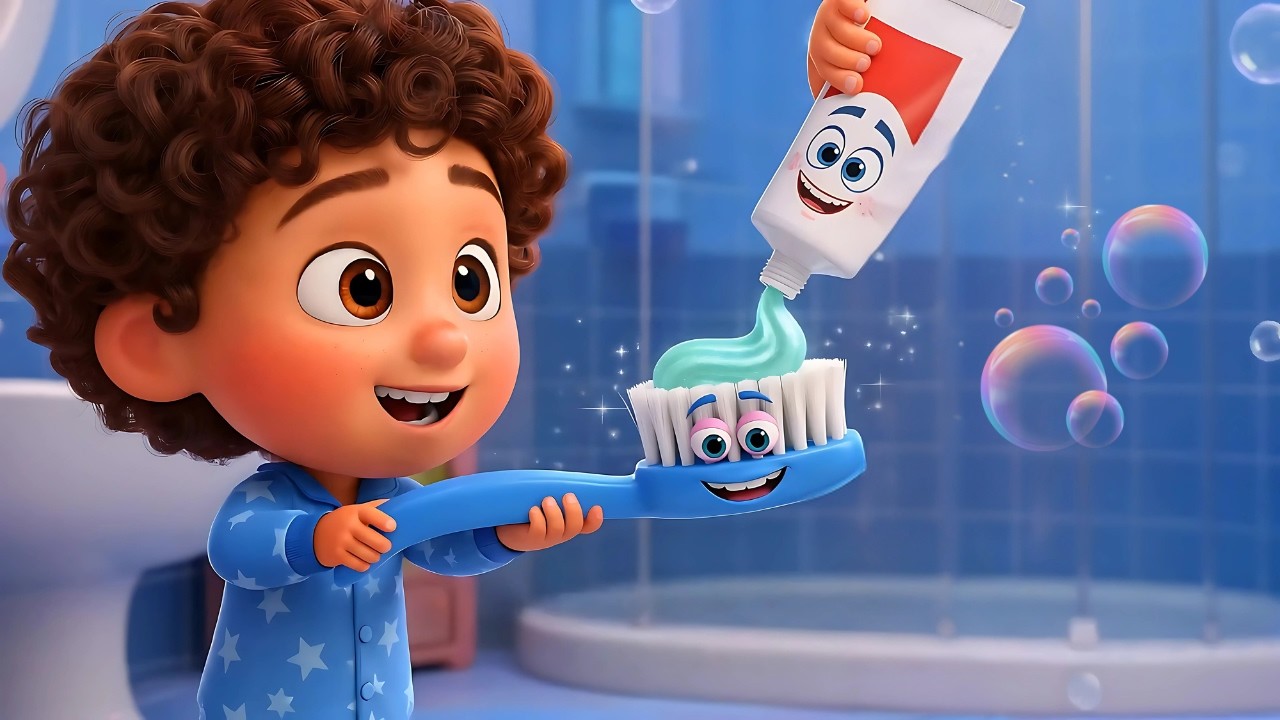 🎵 Brush Brush Sparkle Time | Fun Tooth Brushing Song for Kids | Sing ...