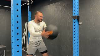 Split position medball throw to the side