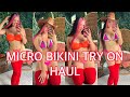 Micro bikini and sheer lingerie try on haul