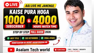 1k subscriber & 4k watch' time #live #trending #youtubetips #techlive #youtube #views