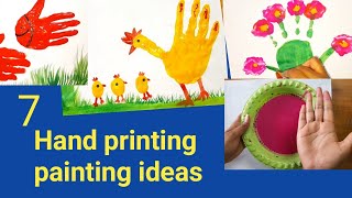 Easy hand printing painting ideas for kids/animals and birds painting with hand/palm printing