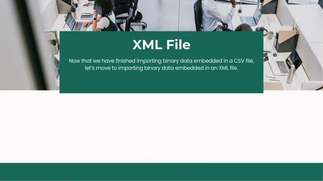 How to import binary data where data is embedded inside business data CSV, XML, JSON format?