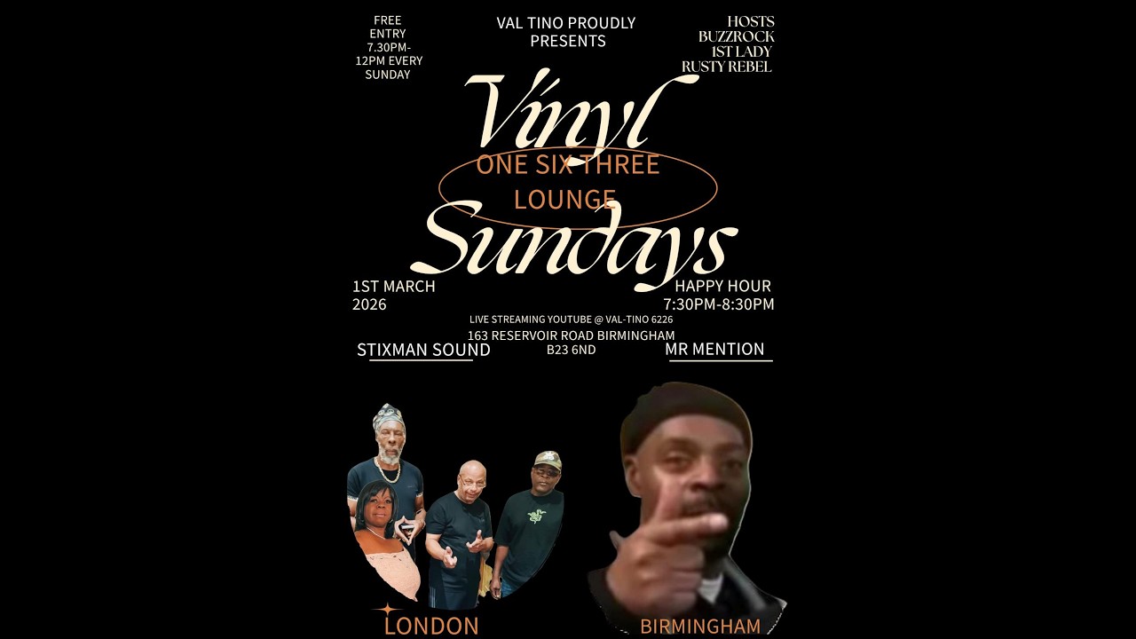 VINYL SUNDAY @ 163 LOUNGE  -  1ST MARCH PARTY🔥🔥VIBES - MR MENTION & STIXMAN SOUND 2026 VAL TINO