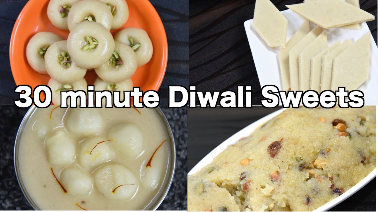 4 quick & easy diwali sweets recipes 4 instant deepavali sweets YouTube