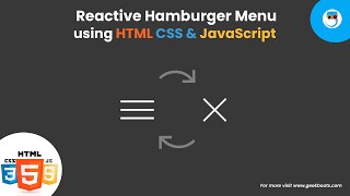 Create a Reactive Hamburger Menu with HTML CSS and Java... | Doovi