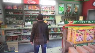 GTA 5 - Michael robbing at 24/7 Supermarket employees