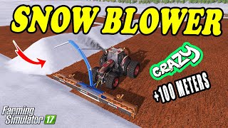 Farming Simulator 17: +100 METERS FANTASTIC SNOW BLOWER !!! MEGA SNOW SWATH 😀😜 screenshot 3