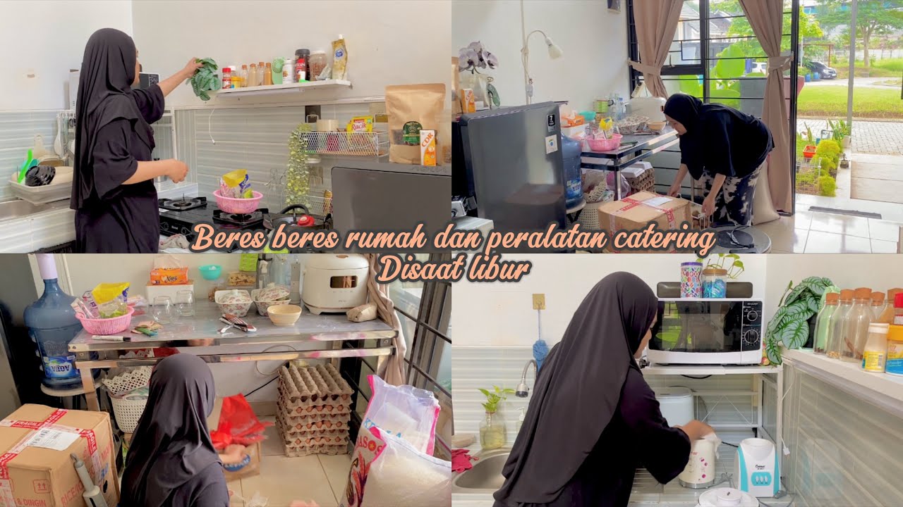 BERSIH BERSIH KOS/KONTRAKAN YANG BERANTAKAN DAN FULL DENGAN PERALATAN CATERING. ANAK KOS BUKA USAHA🌸