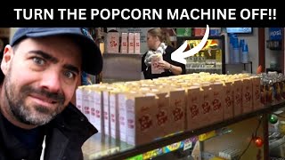 Popcorn PANIC at Montello Theater! Shut her Down??