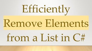 Efficiently Remove Elements from a List in C#