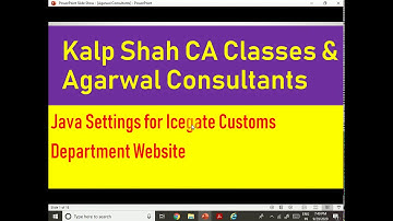 Java settings for DSC for Icegate Portal for AD code registration
