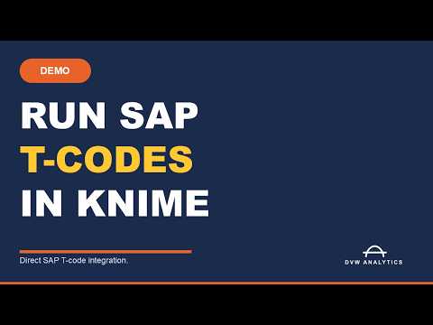 How to Run SAP T-Codes in KNIME | Direct SAP T-Code Integration