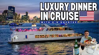 🌅 DINNER IN CRUISE || LUXURY CRUISE NY || FIRST TIME IN CRUISE || USA VLOG || TIBETAN VLOGGER 2025