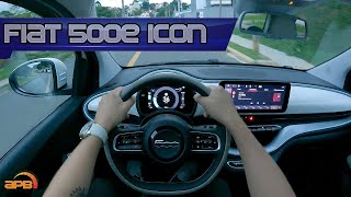 '2023 FIAT 500e [ICON] BEV 118CV | POV TEST DRIVE - ACELERANDO UM ELÉTRICO NA CHUVA!