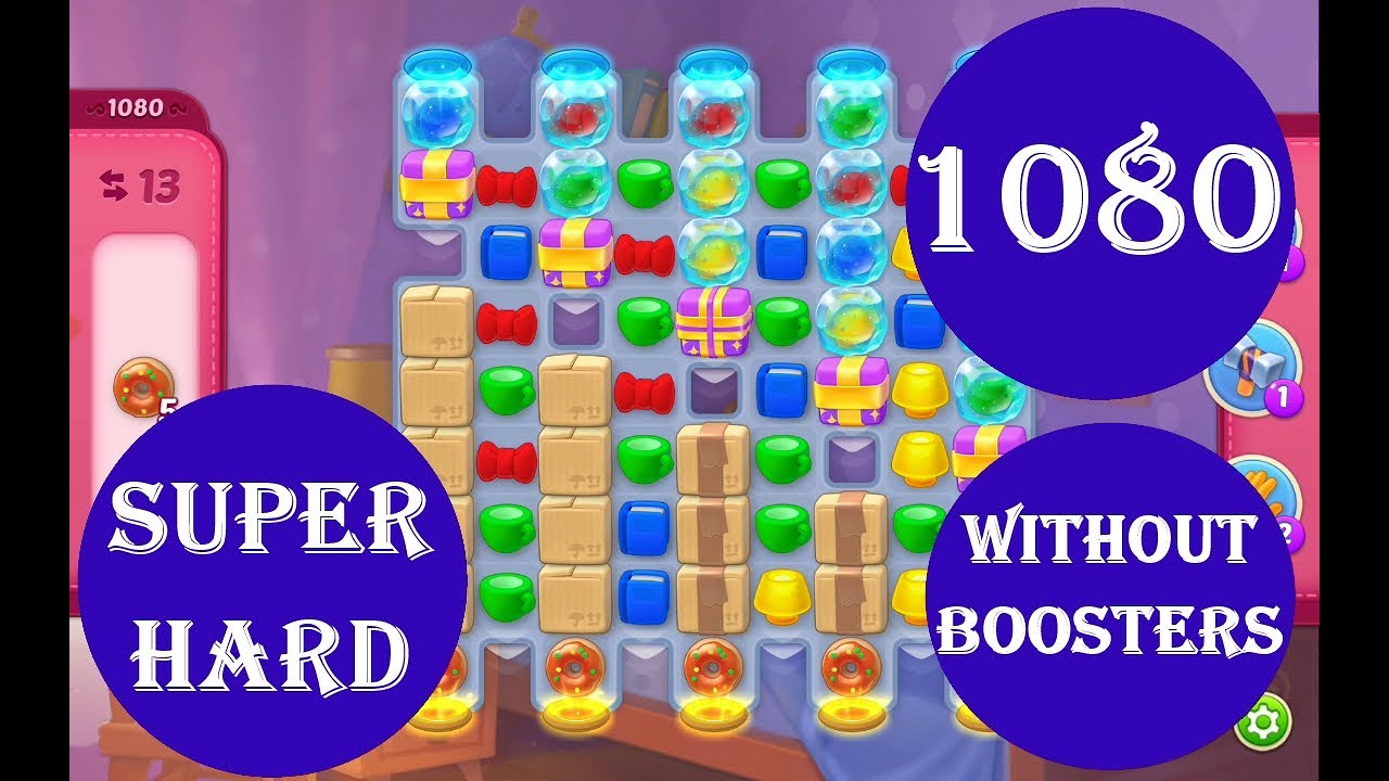 Homescapes Level 1080 - [13 moves] [2022] [HD] solution of Level 1080 Homescapes[No Boosters]