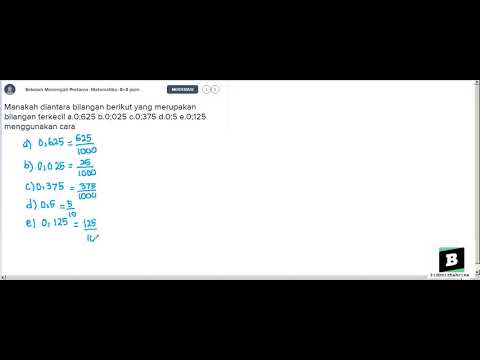 Manakah Bilangan Berikut Yang Merupakan Bilangan Terkecil A 0 625 B 0 025 C 0 375 D 0 5 E 0 125 Youtube