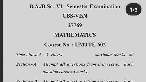 College 6th sem Mathematics  old Paper 😲😲 Rohit Desi Boy.