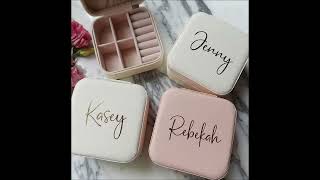 Custom Mini Travel Jewelry Cases - Affordable! Personlaized with ANY NAME!  #jewelrystorage