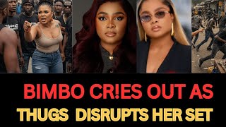 CHAOS ON SET! 😳🔥 BIMBO ADEMOYE CR!ES OUT AS THUGS DI$RUPT MOVIE SET! 👀💥
